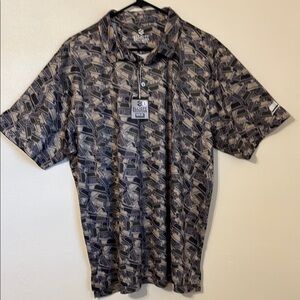 Black and Green moisture wicking Camouflage Polo Shirt